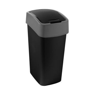 Kôš Curver® PACIFIC FLIP BIN 45L, 29,4x65,3x37,6 cm, čierno/šedý, na odpad