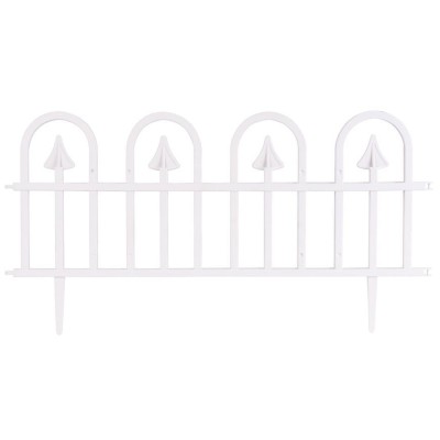 Ohrada Gardens F709, 61x32 cm, plastová, biela, mini dekoračný plot, bal. 4 ks