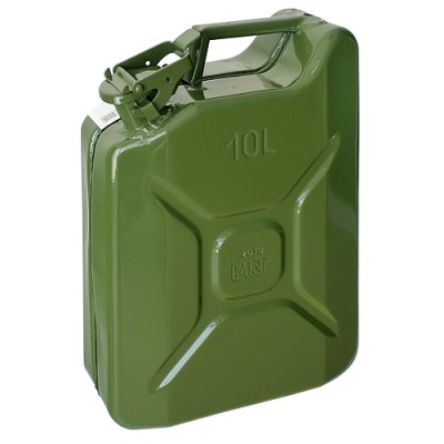 Kanister Jerican 10 lit, kovový, na PHM, GS/TUV, zelený, RAL6003